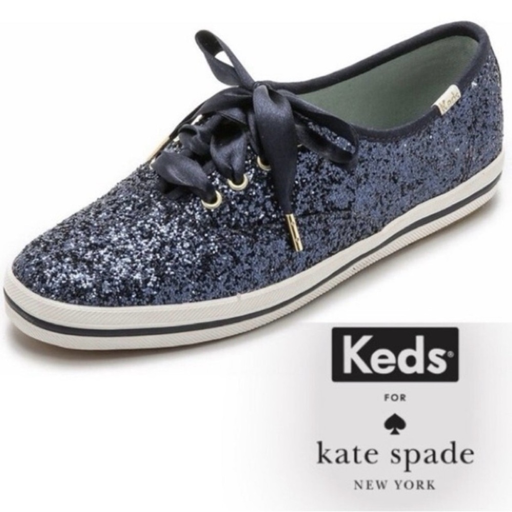 NWOT Keds X Kate Spade Champion Glitter Satin Lace, Size 6